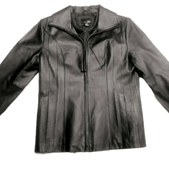 Vintage Jackets & Blazers - 100% Genuine Black Leather Jacket Size Small